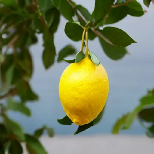 Prompt: a smiling lemon