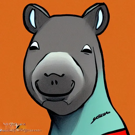 Prompt: capybara portrait by yuga labs and by J. G. Quintel, modern cartoon tv show