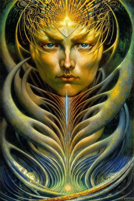 Image similar to Divine Chaos Engine by Karol Bak, Jean Delville, William Blake, and Vincent Van Gogh