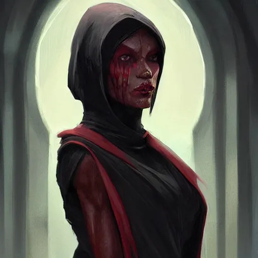 Image similar to portrait of a woman by greg rutkowski, young sith knight darth talon, red and black skin, star wars expanded universe, wearing black robes, she is about 2 0 years old, highly detailed portrait, digital painting, artstation, concept art, smooth, sharp foccus ilustration, artstation hq