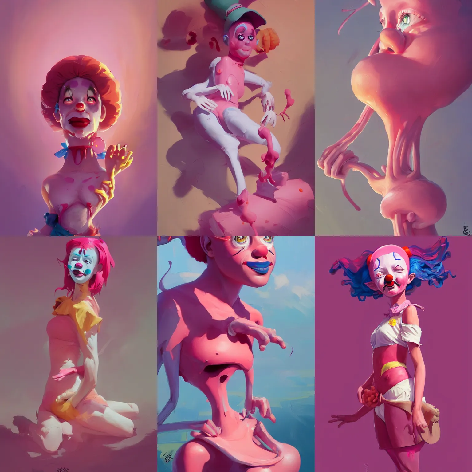 Prompt: clown girl made of pink slime, cartoon, transparent, behance hd artstation by jesper ejsing by rhads, makoto shinkai and lois van baarle, ilya kuvshinov, ossdraws