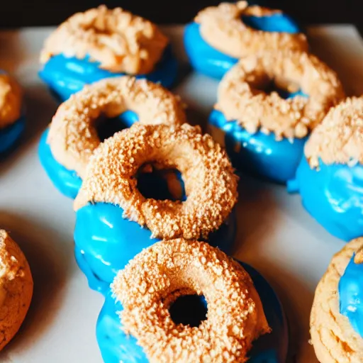 Prompt: cookie monster donuts