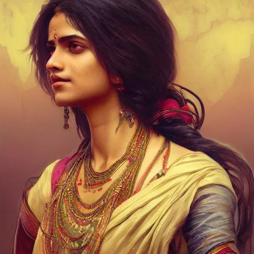 Prompt: south indian woman lower back, sari, ultra realistic, concept art, intricate details, eerie, horror, highly detailed, photorealistic, octane render, 8 k, unreal engine. art by artgerm and greg rutkowski and alphonse mucha