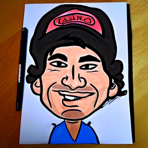 Image similar to a badly drawn picture of sergio perez, caricature!!!, funny, crayon art, bad, beginner art