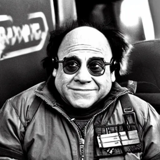 Prompt: Danny DeVito as an X-wing pilot