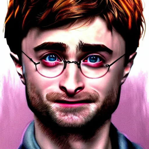 Image similar to daniel radcliffe is the devil, airbrush art, drew struzan illustration art, key art, portrait