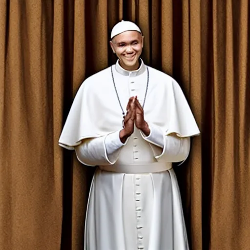 Image similar to trevor noah as the pope