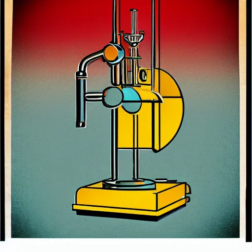 Image similar to artdeco retro image of retro chemistry school equipment