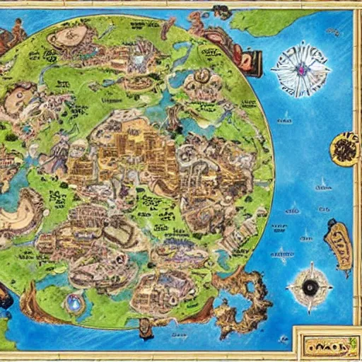 highly detailed map of one piece anime, Stable Diffusion