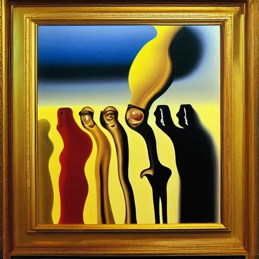 Image similar to inflation, money and supply chain hurting global population, abstract surreal oil painting by salvador dali - w 7 6 8