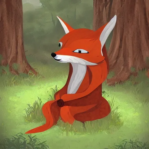 Prompt: an anthropomorphic medieval fox in the forest, trending on artstation, trending on furaffinity, digital art, lineless