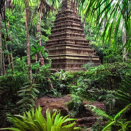 Image similar to psychedelic jungle temples