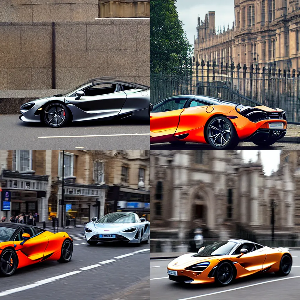 Prompt: A Mclaren 720s driving in London, 8k, realistic