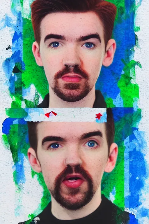 Prompt: Sean McLoughlin, Jacksepticeye, Irish Youtuber, solo portrait, background flag of ireland 🎨🖌️