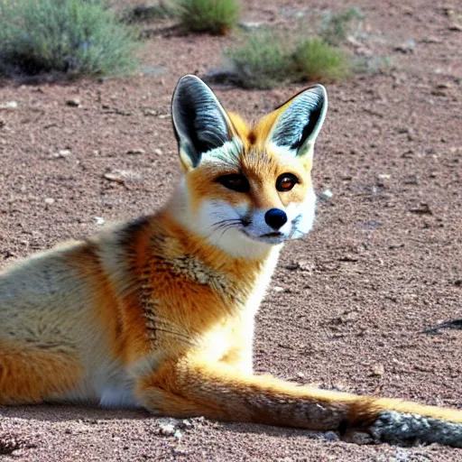 Prompt: 3/4 shot of desert fox