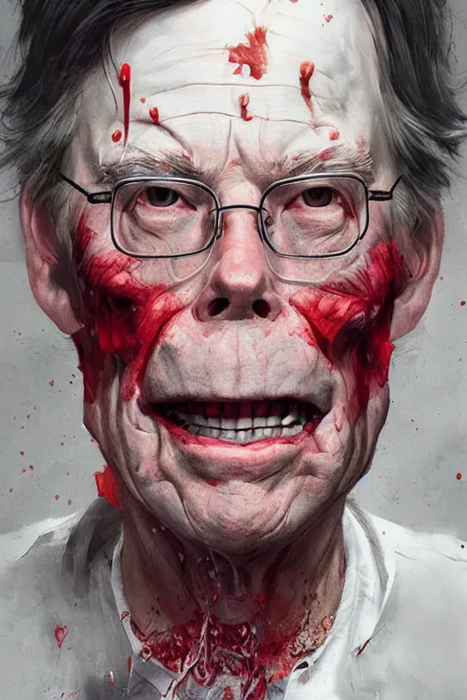 Image similar to Portrait of stephen king as hillbilly intricate, highly detailed, smooth, artstation, digital illustration by Ruan Jia and Mandy Jurgens and Artgerm and Wayne Barlowe and Greg Rutkowski and Zdislav Beksinski