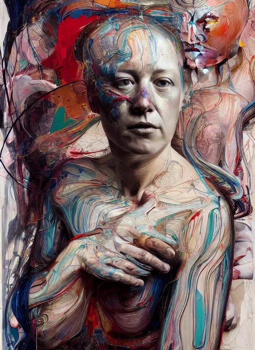 Prompt: it is only with the heart that one can see rightly ; what is essential is invisible to the eye. full body by jenny saville, scifi, neo - gothic, intricate, rich deep colors. part by james jean, part by adrian ghenie and gerhard richter.
