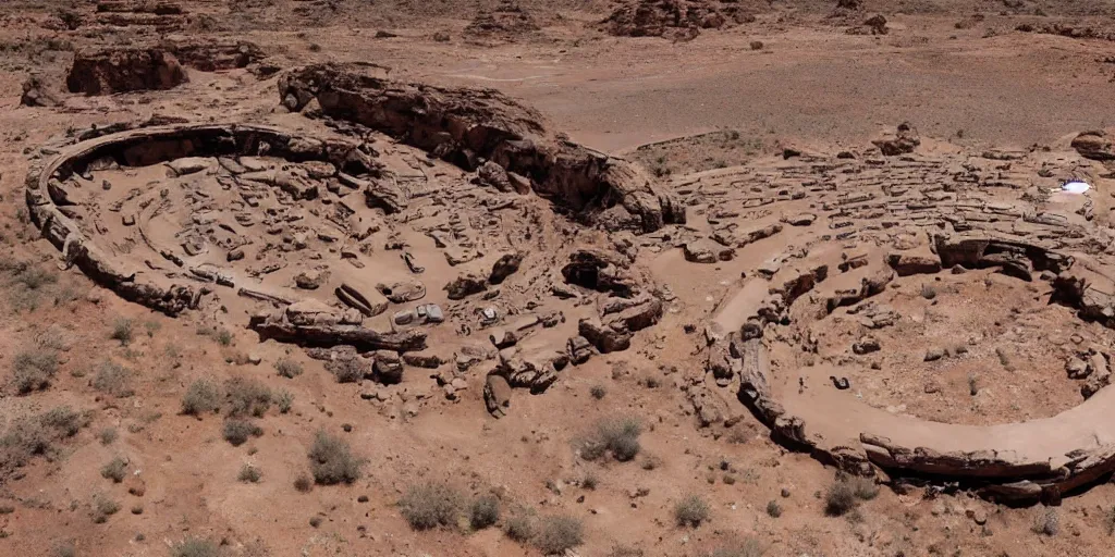 Prompt: and ancient time machine created 2 million years ago found in desert of utah