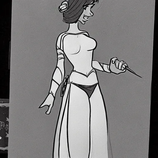 Prompt: milt kahl sketch of victoria justice with curvy body as princess padme from stars wars episode 3