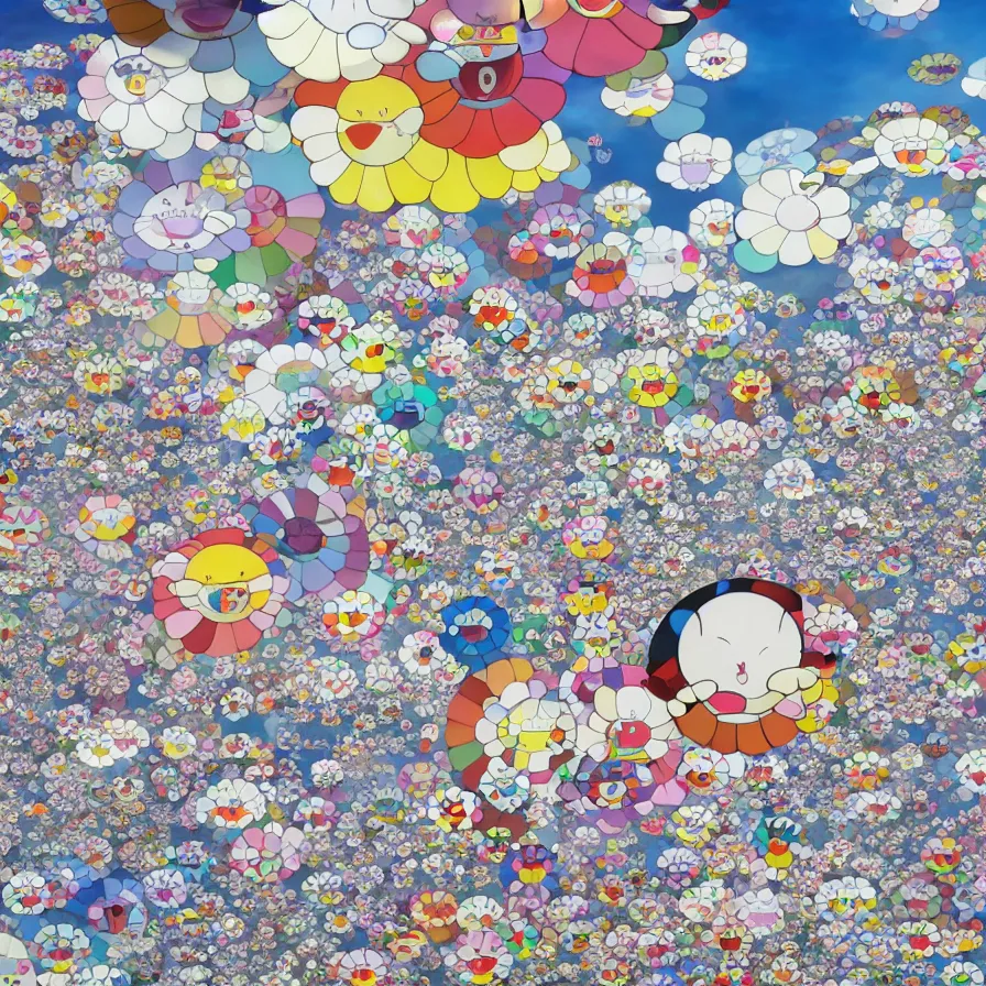 Prompt: kyoto with a beautiful cloudy sky above by takashi murakami, beeple and james jean, aya takano color style, 4 k, super detailed, modern, 4 k, symmetrical
