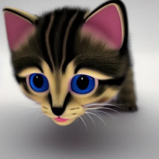 Prompt: 3 d model of a kitten