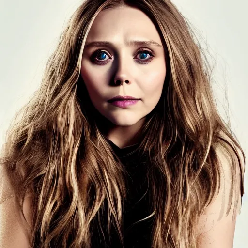 Image similar to elizabeth olsen on a studio for photoshoot, highly detailed, photorealistic portrait, bright studio setting, studio lighting, crisp quality and light reflections, unreal engine 5 quality render