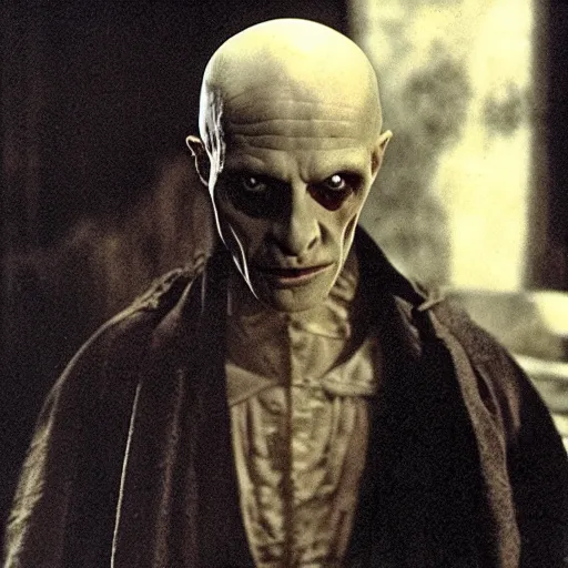 Prompt: klaus kinski as dracula in the 1 9 2 2 nosferatu movie