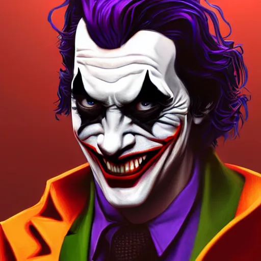 Prompt: Jay Powell as The Joker, digital art, cgsociety, artstation, trending, 4k