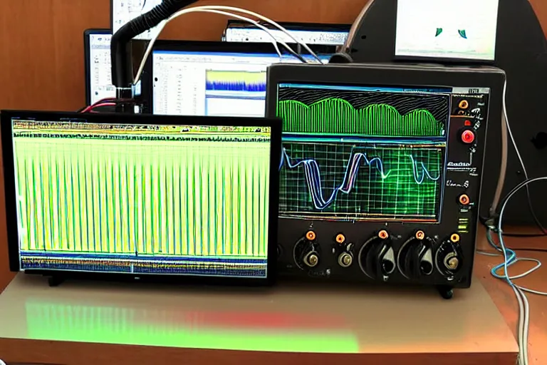 Image similar to an oscilloscope shaking a sound wave, wiggling a weasel, a stoat sinusoid spectacle : the wiggle and the wave - the wiggle is the wave!