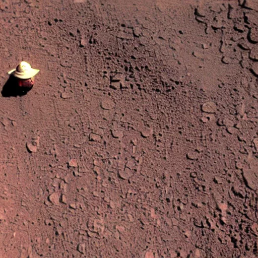 Prompt: Garden Gnome on Mars, NASA photograph