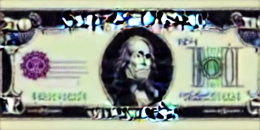 Image similar to lovecraftian dollar bill.