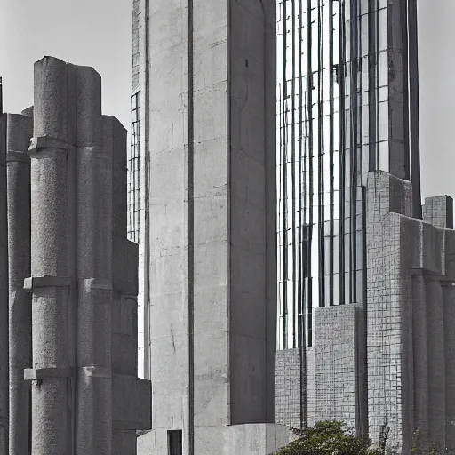 Image similar to a sci - fi beautiful brutalist hypermodern monument, with many rounded brutalist towers sprouting from the base tower creating a complex and unique geometric building, photography