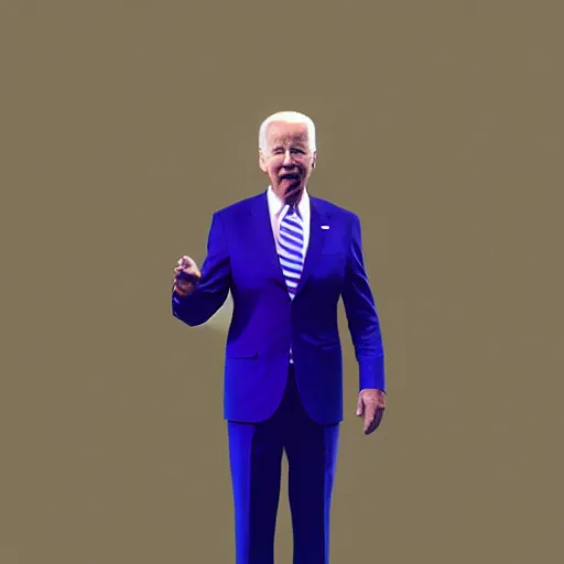 Image similar to Joe Biden wearing a pantsuit by Beeple