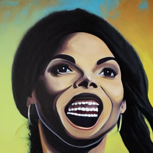 Image similar to detailed painting of nathan fielder as janet jackson on the superbowl, sharp high quality