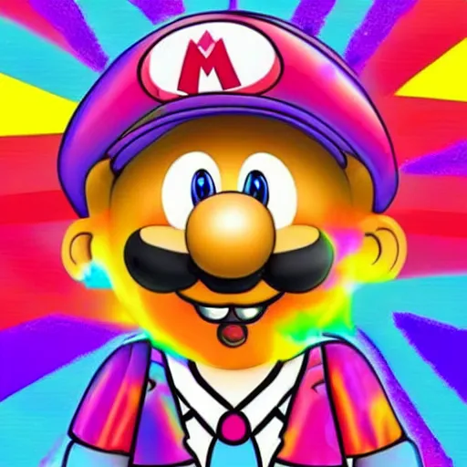 Prompt: lisa frank mario