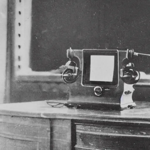 Prompt: an early 1900s photo of an iphone