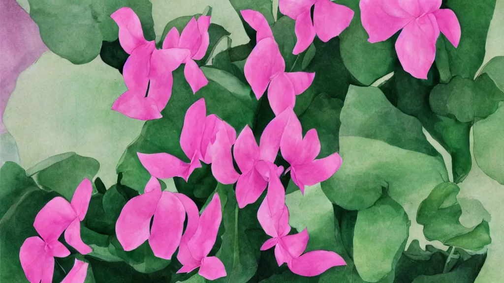 Image similar to photorealism unacceptable inky cyclamen