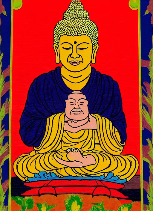 Prompt: donald trump as peaceful buddha