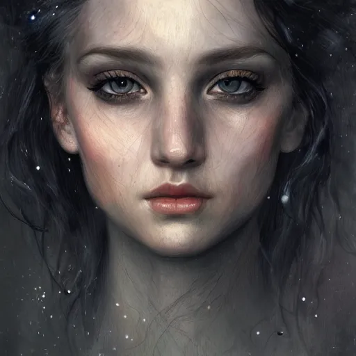 Prompt: character portrait, lean face, cinematic lighting, glowing grey eyes, hyper - detailed, 4 k, high resolution, in the style of charlie bowater, tom bagshaw, single face, symmetrical, headshot photograph, insanely detailed and intricate, beautiful, elegant, watercolor, cinematic, portrait, raphaelite, headroom, pierre - auguste renoir