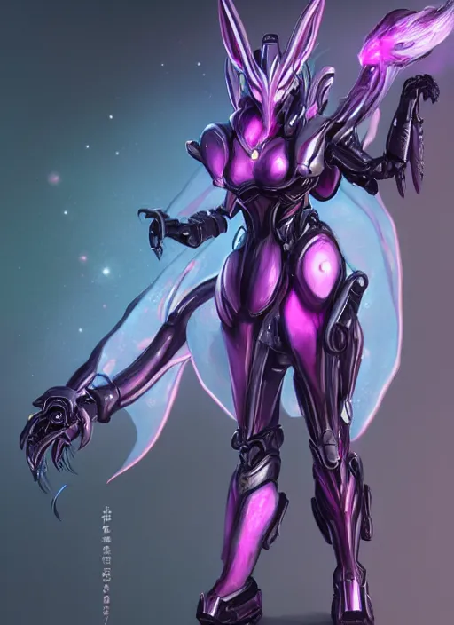 Prompt: cinematic full body, cosmic sized beautiful stunning giant robot mechan hot female dragon goddess, sharp sleek cyborg dragon head, sharp metal ears, smooth purple eyes, smooth fuschia skin, smooth silver armor, nebula, epic proportions, epic scale, macro furry, furry art, dragon art, goddess art, giantess art, warframe, warframe fanart, furaffinity, octane