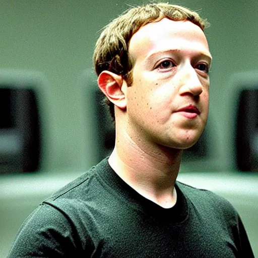 Prompt: mark zuckerberg in the matrix ( 1 9 9 9 )