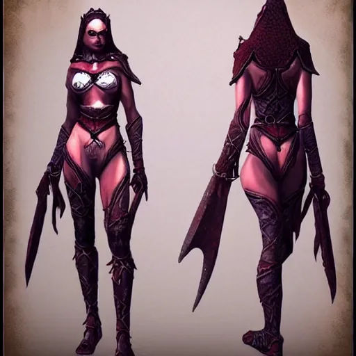 Image similar to beautiful female dunmer, d&d character art