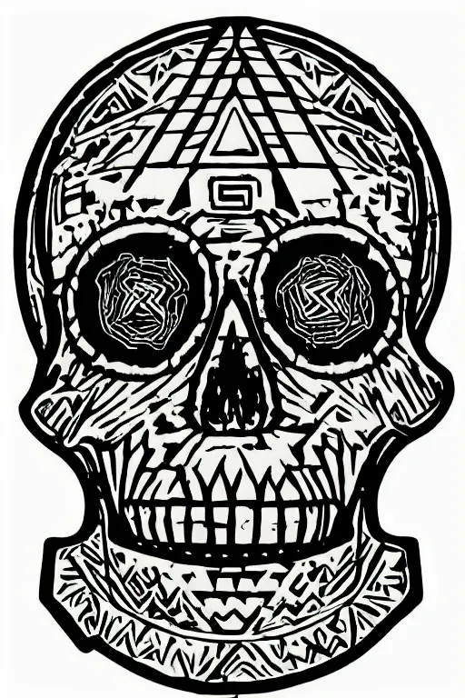 Image similar to aztec skull with a ((((((((((crown of hops)))))))))), acidwave!!!!!!!!!!!!!!!!!!!!!!!!!!!