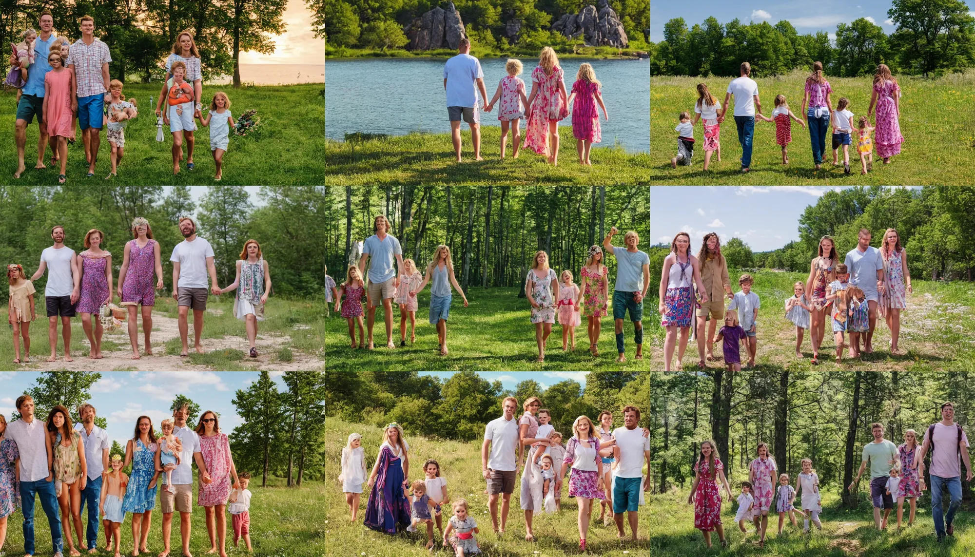 Prompt: a family vacation in the style of midsommar