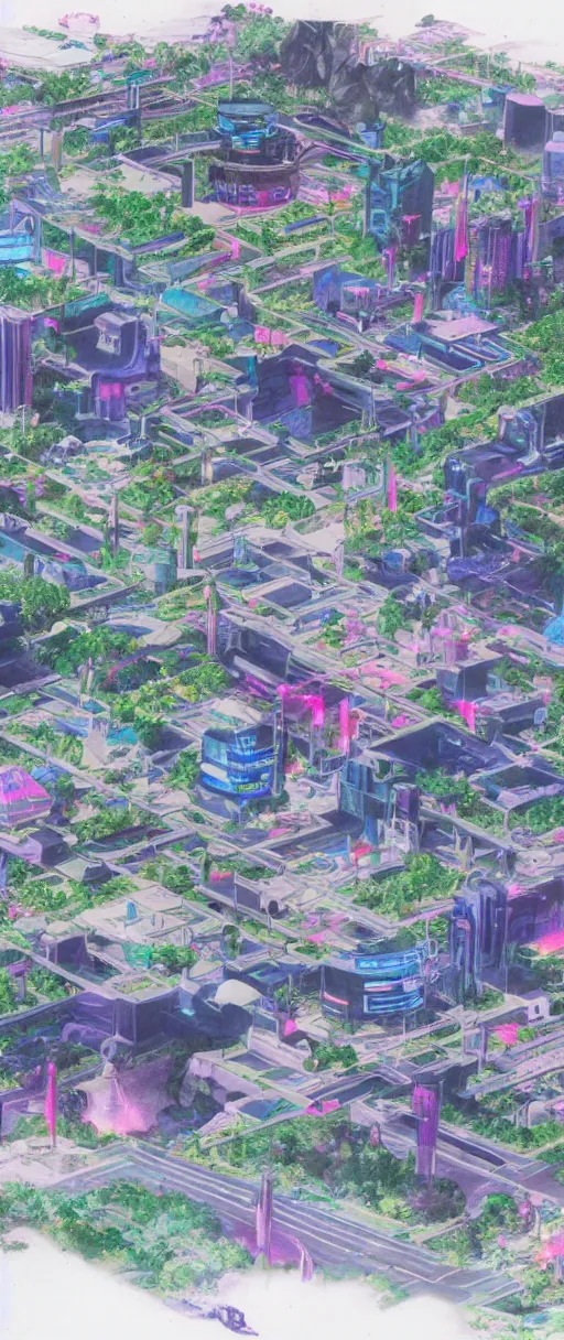 Image similar to a beautiful drawing of small section of a future funk space city, unreal engine