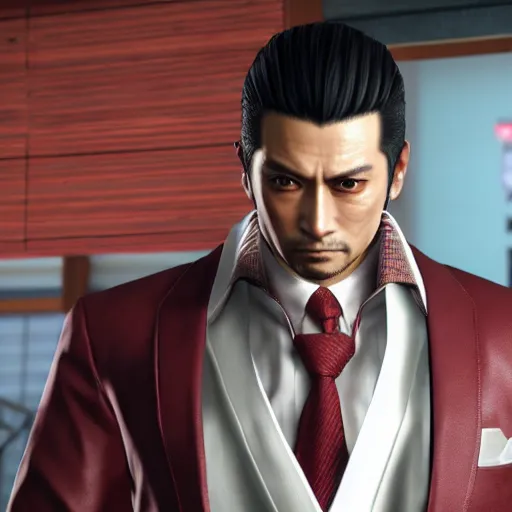 Prompt: kiryu kazuma from the game yakuza 0, 8 k, raytracing, photo realistic, incredible detail, detailed face, detailed cloth