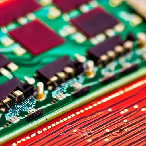Image similar to A zoomed in photo of a PCB being soldered, photography, award winning, 8k
