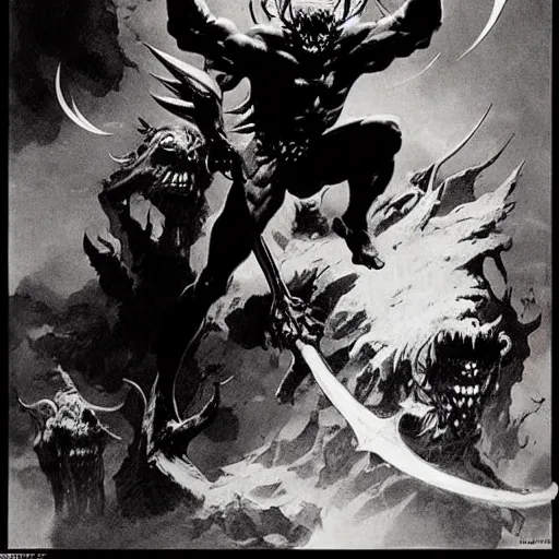 Prompt: demon by Frank Frazetta,fantasy artwork,bold,striking