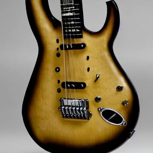Image similar to an electric guitar entirely made out of other guitars