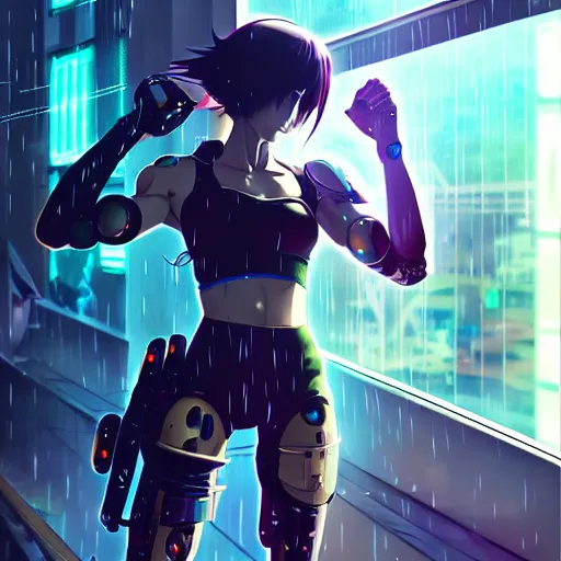 anime arth , anime , cyberpunk , anime girl , futurist | Sticker